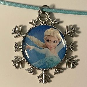 Frozen Elsa Snowflake Cabochon Necklace